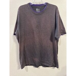 Taco Bell Graphic T-Shirt‎ Novelty Emoji Print Gray Purple Trim XL